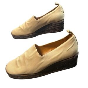 Vintage Yves Saint Laurent Canvas Espadrilles Tan‎ Camel Slip on US 7.5
